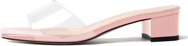 Pink_Clear_Strap_Block_Heel_Sandals_For_Women