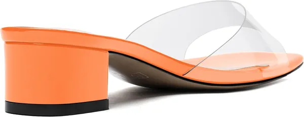 Orange_Clear_Strap_Block_Heel_Sandals_For_Women