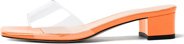 Orange_Clear_Strap_Block_Heel_Sandals_For_Women