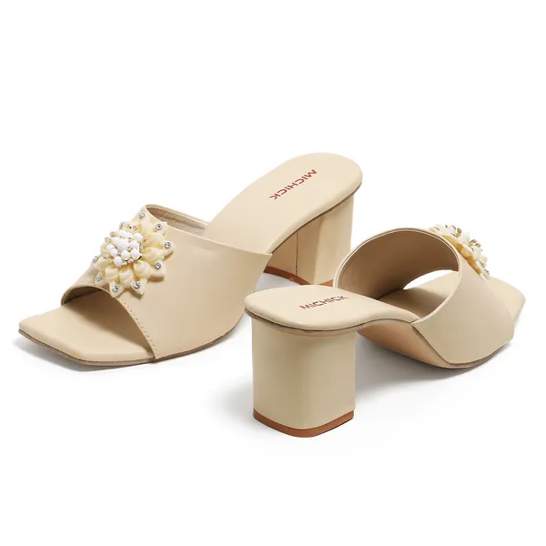 Cream_Embellished_Block_Heel_Sandals_For_Women