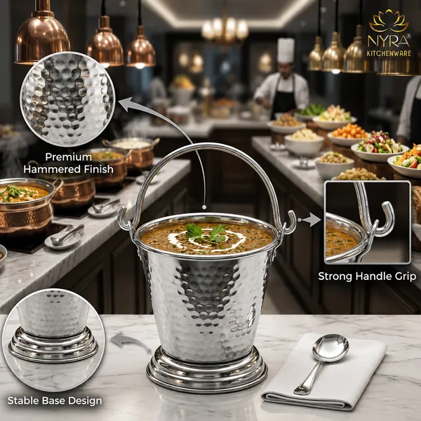 Stainless_Steel_mini-serving_Balti_|_Hammered_Design_Serving_Bucket_-_Traditional_Serveware_for_Home,_Restaurants_&_Dhabas