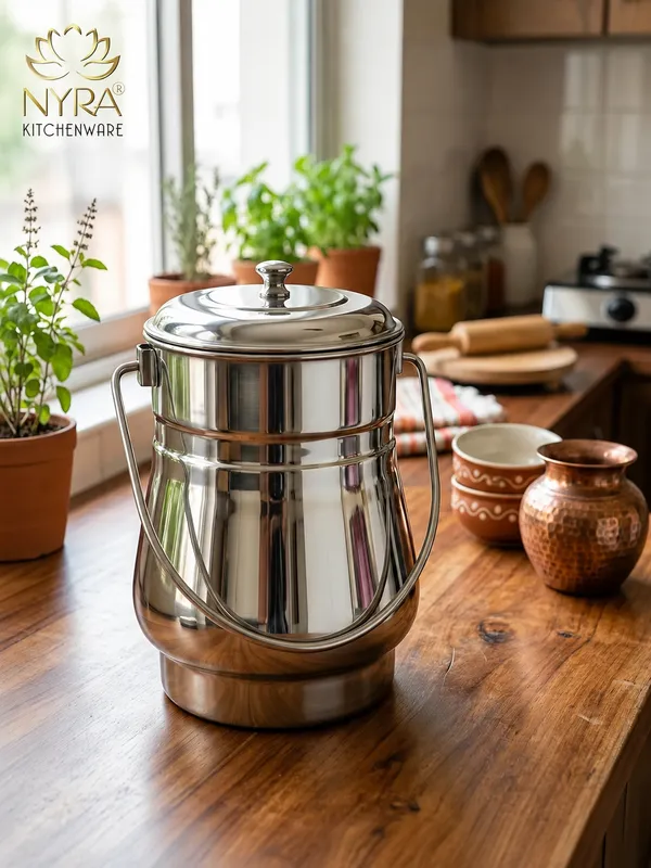 Stainless_Steel_Milk_Pot/Container_with_lid_|_Flat_Bottom_dolchi_for_Milk_-_4_sizes