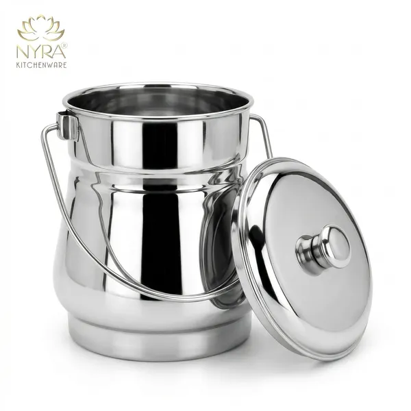 Stainless_Steel_Milk_Pot/Container_with_lid_|_Flat_Bottom_dolchi_for_Milk_-_4_sizes