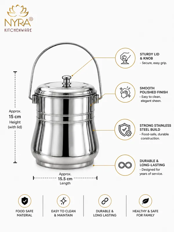 Stainless_Steel_Milk_Pot/Container_with_lid_|_Flat_Bottom_dolchi_for_Milk_-_4_sizes