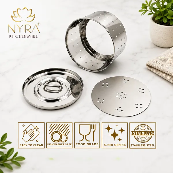 Stainless_Steel_Glossy-Finish_Round_Cheese/Paneer_Maker_-_Quick_Press_Mould_-_3_Sizes