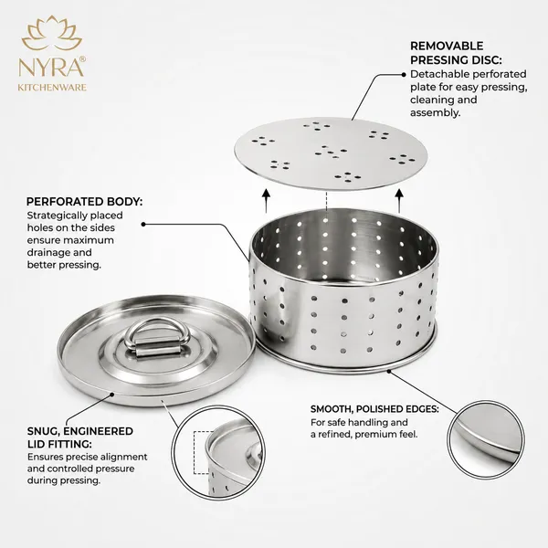 Stainless_Steel_Glossy-Finish_Round_Cheese/Paneer_Maker_-_Quick_Press_Mould_-_3_Sizes
