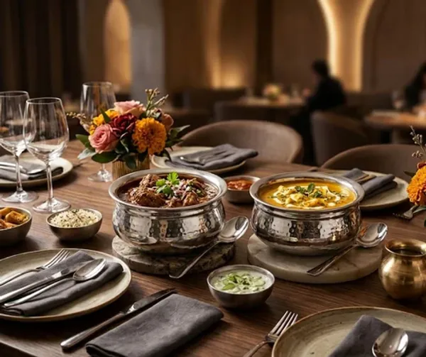 Stainless_Steel_Hammered_Finish_Dal_Handi_-_Premium_Serveware_Set