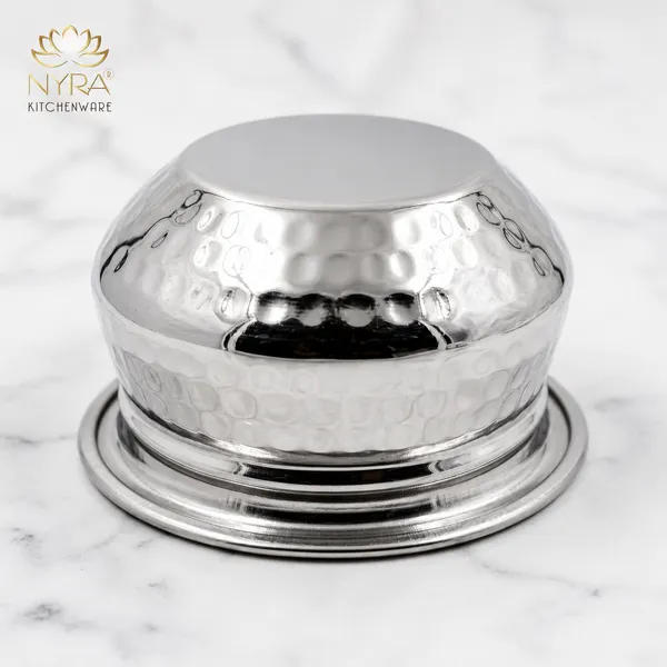 Stainless_Steel_Hammered_Finish_Dal_Handi_-_Premium_Serveware_Set