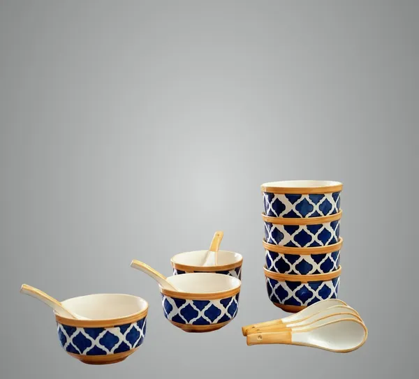 Handpainted_Ceramic_Soup_Bowl_with_Spoon_Set_of_6_(300_ml,_Dishwasher_&_Microwave_Safe_Bowls,_Brown)|Soup_Bowl_Ceramic_Bowl_Set_of_6_Soup_Bowl_Set_for_Kitchen