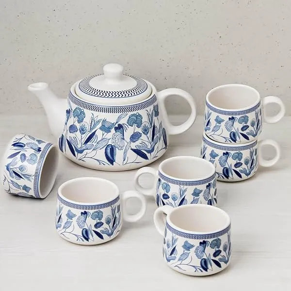 Blue_Petals_Handcrafted_Ceramic_Tea_Set_With_Kettle_6_Tea_Cups_&_1_Kettle_Microwave_And_Dishwasher_Safe_Teapot_Set_|_Kettle_Set_With_Cups_|_Morning_Cup_Set_With_Kettle_For_Gifting