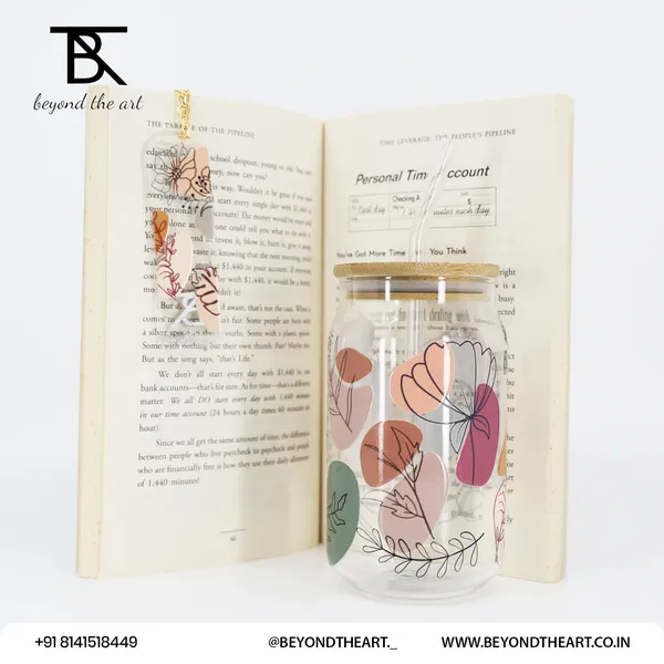 Multicolor_Autumn_Leaf_Acrylic_Bookmark_And_Glass_Sipper_Combo