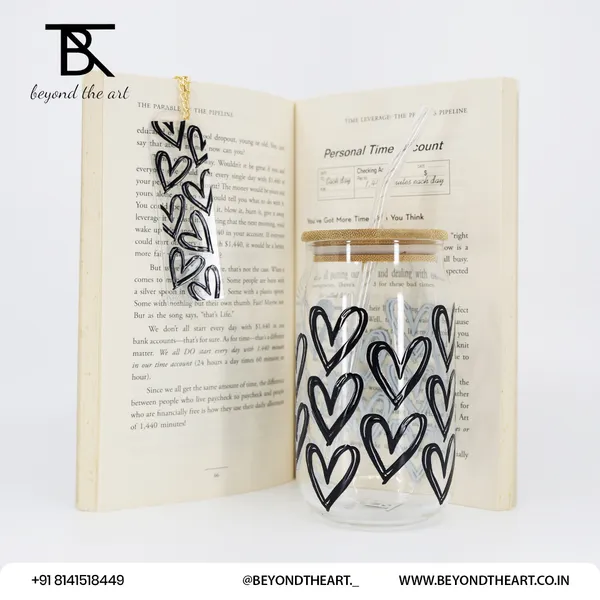 Black_Heart_Acrylic_Bookmark_And_Glass_Sipper_Combo