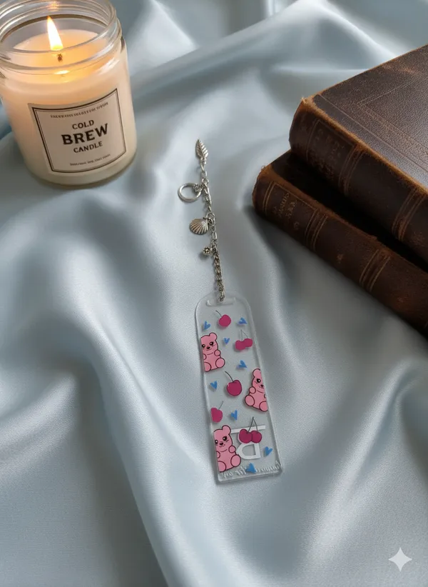Pink_Bear_&_Cherry_Acrylic_Bookmark