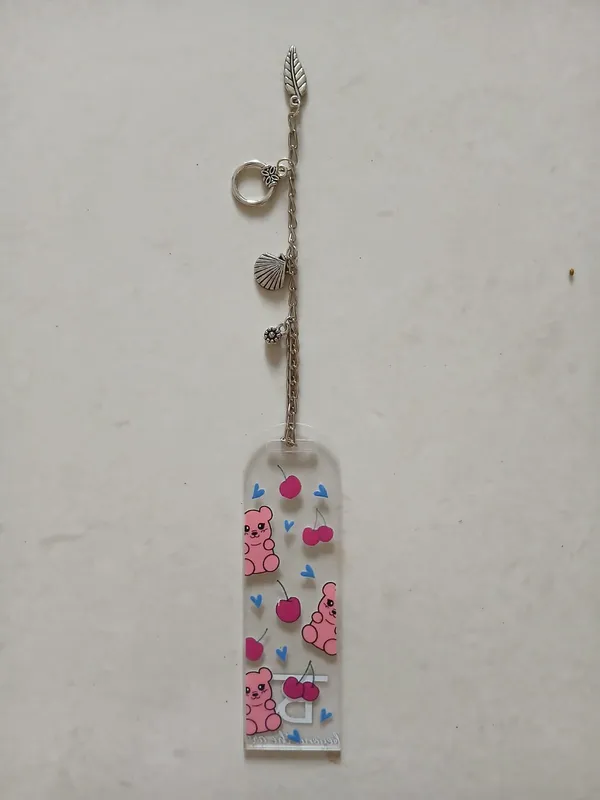 Pink_Bear_&_Cherry_Acrylic_Bookmark