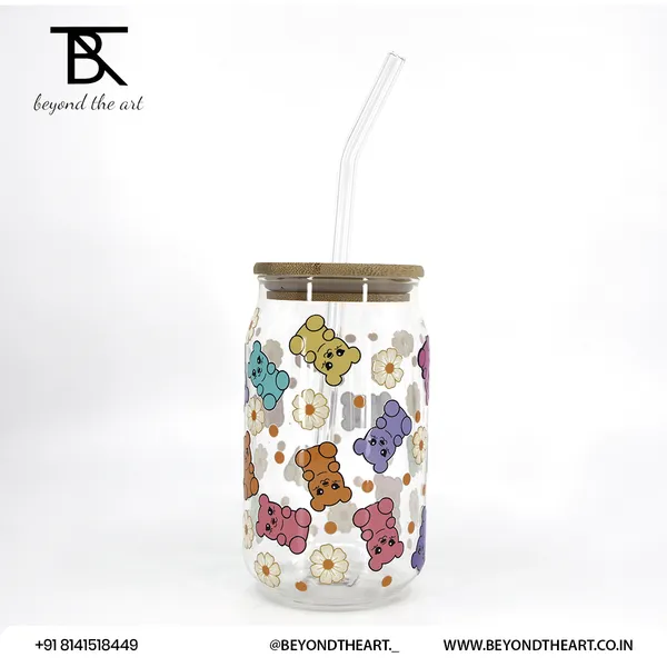 Multicolor_Rainbow_Bear_&_Daisy_Glass_Sipper