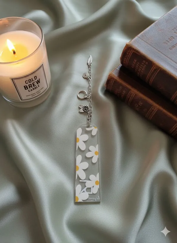 Multicolor_Daisy_Flower_Acrylic_Bookmark_And_Glass_Sipper_Combo