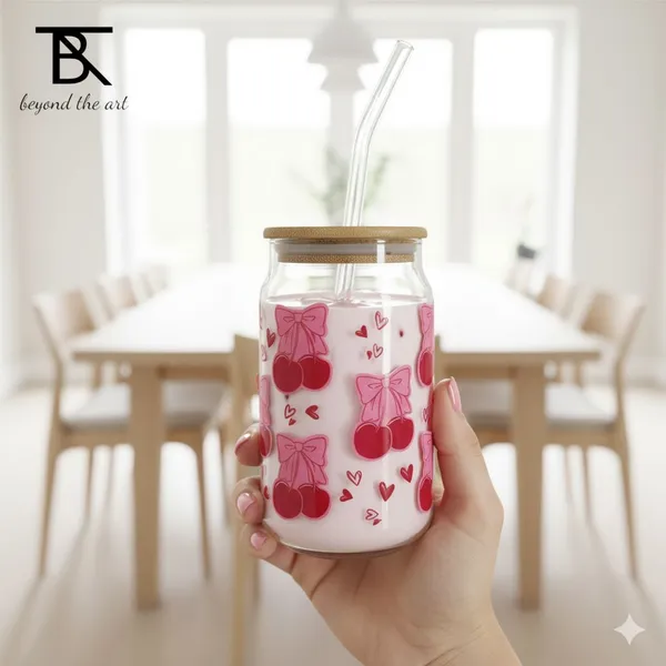Pink_Cherry_Bow_Acrylic_Bookmark_And_Glass_Sipper_Combo