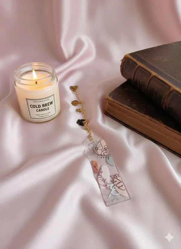 Multicolor_Autumn_Leaf_Acrylic_Bookmark_And_Glass_Sipper_Combo