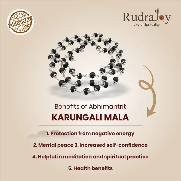 Abhimantrit_Karungali_Mala_(8mm_Silver_Capped)