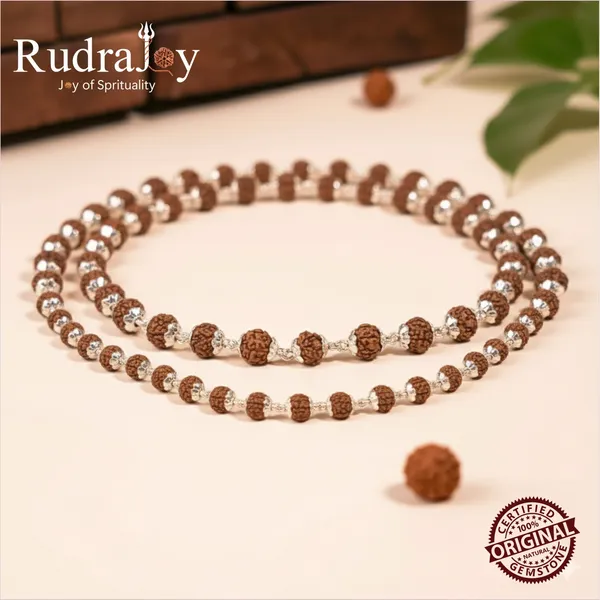 Rudraksha_Silver_Mala_(8-9_Mm_Rudraksha)