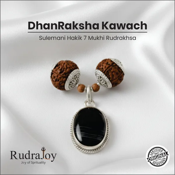 Dhan_Raksha_Kawach_–_7 Mukhi_Rudraksha_&_Sulemani_Hakik_For_Wealth_&_Protection