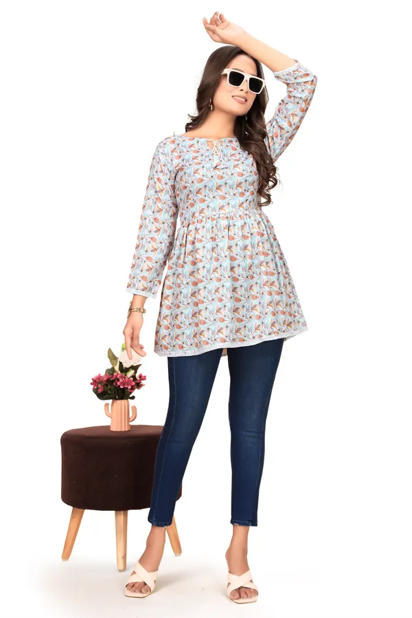 Brown_Rayon_Slub_Tunic_Top_For_Women