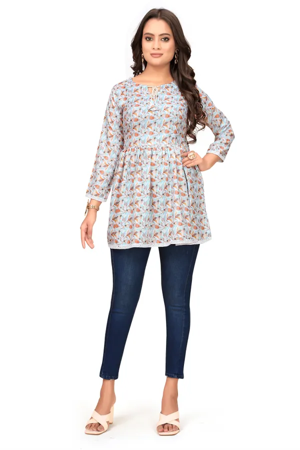 Brown_Rayon_Slub_Tunic_Top_For_Women