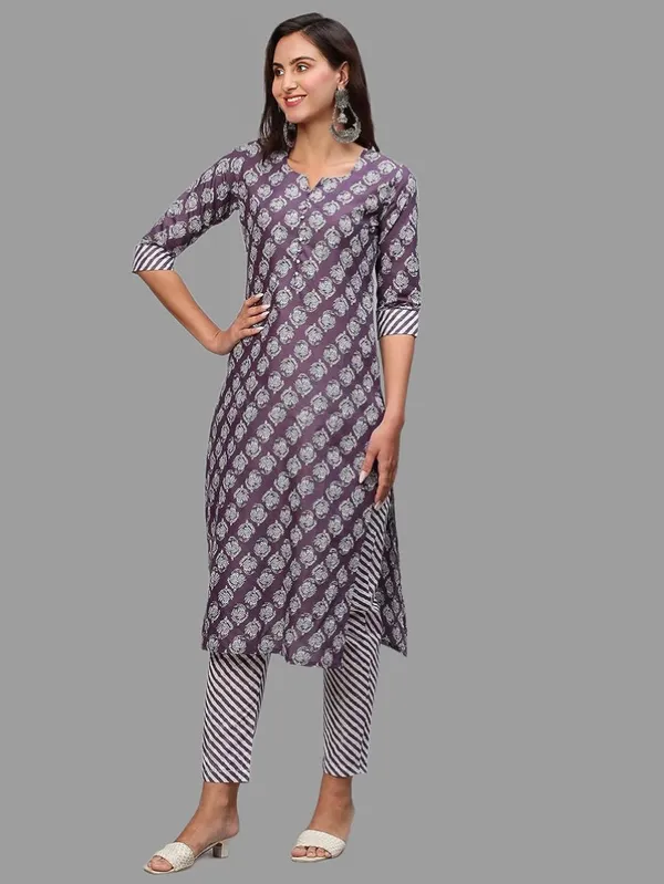 Brown_kurta_pant_set_with_dupatta