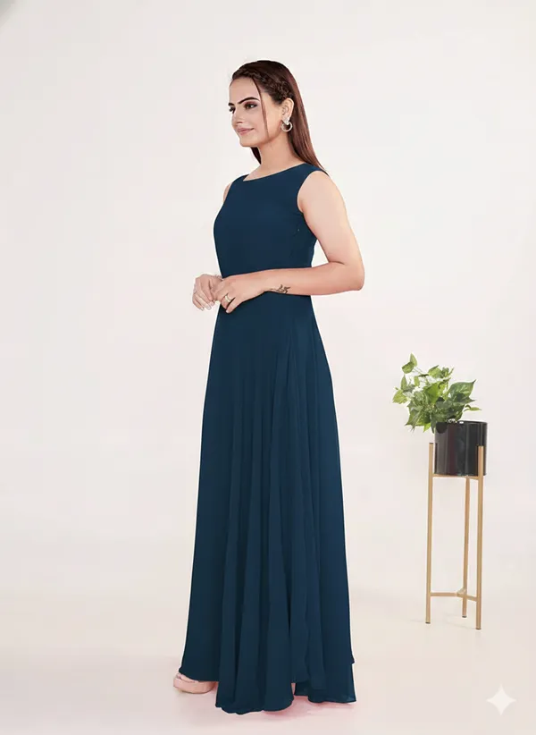 Femina_Blue_georgette_Gown
