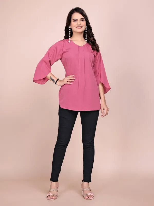 Pink_Rayon_Slub_Top_For_Women