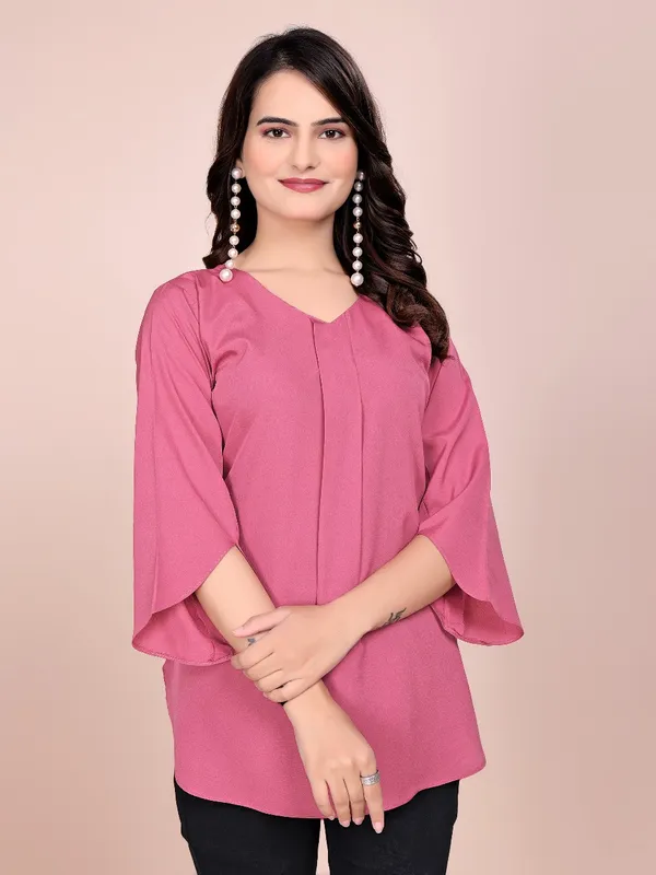 Pink_Rayon_Slub_Top_For_Women