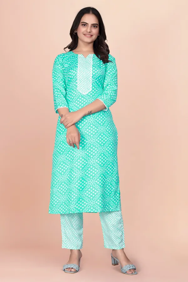 Sky_Cotton_Blend_Kurti_Pant_Set_For_Women_