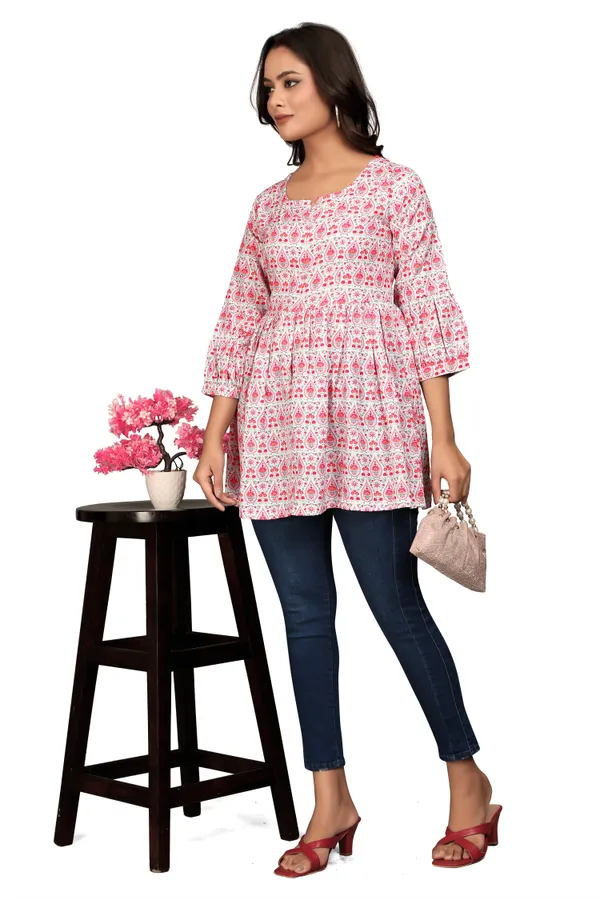 Pink_Rayon_Slub_Tunic_Top_For_Women