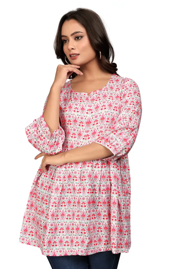 Pink_Rayon_Slub_Tunic_Top_For_Women