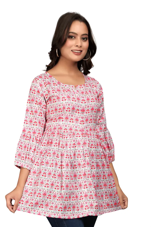 Pink_Rayon_Slub_Tunic_Top_For_Women