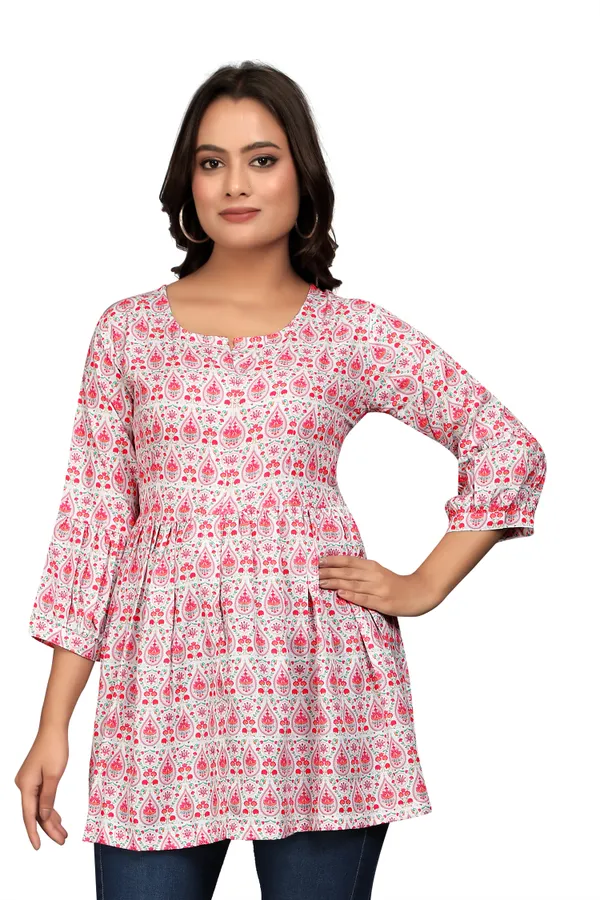 Pink_Rayon_Slub_Tunic_Top_For_Women