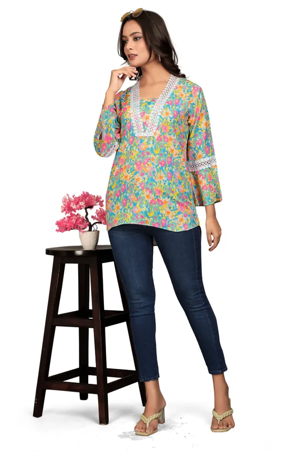 Rainbow_Rayon_Slub_Tunic_Top_For_Women