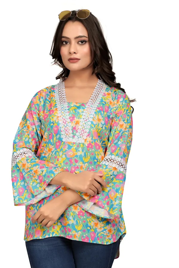 Rainbow_Rayon_Slub_Tunic_Top_For_Women