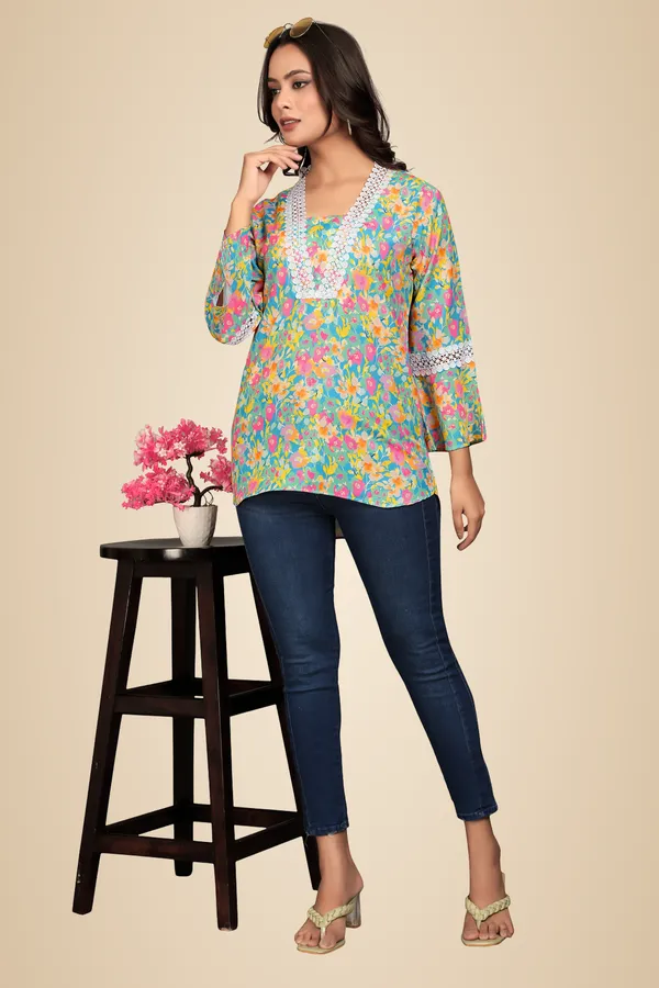 Rainbow_Rayon_Slub_Tunic_Top_For_Women