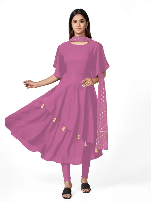 Pink_Crepe_Kurti_&_Dupatta_Set_For_Women