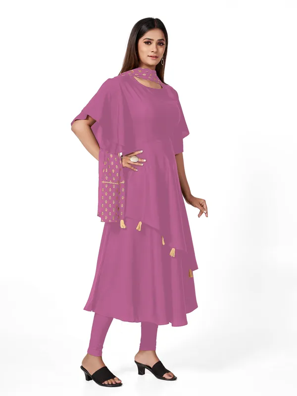 Pink_Crepe_Kurti_&_Dupatta_Set_For_Women