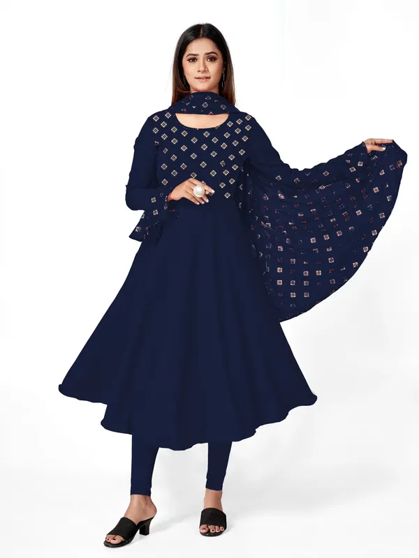 Blue_Crepe_Kurti_&_Dupatta_Set_For_Women