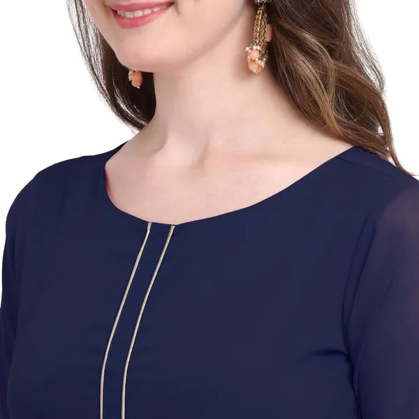 Navy_Blue_Crepe_Kurti_&_Dupatta_Set_For_Women