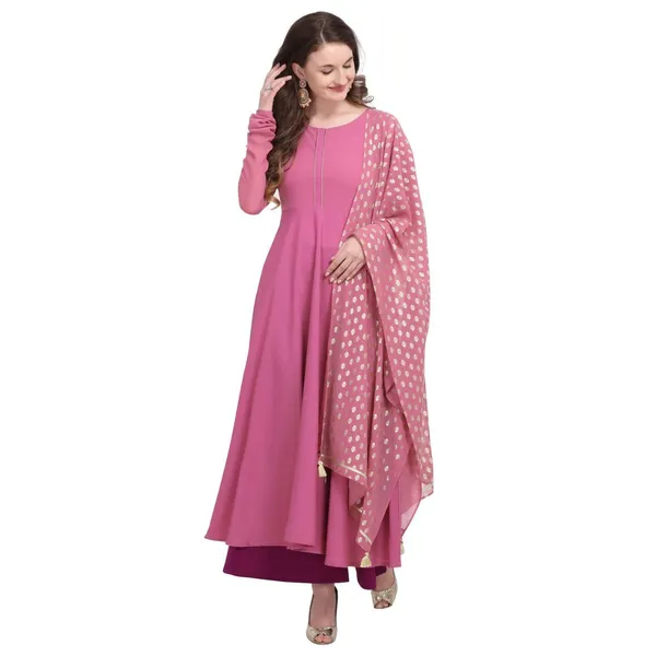 Pink_Crepe_Kurti_&_Dupatta_Set_For_Women