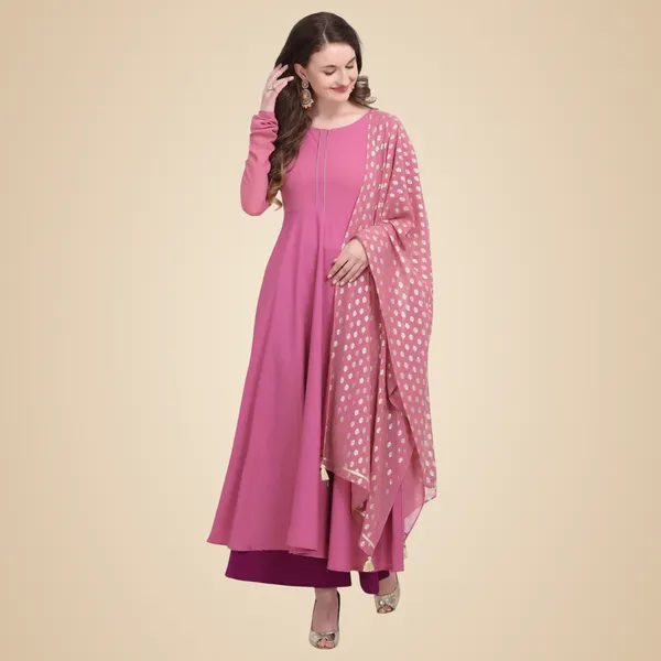 Pink_Crepe_Kurti_&_Dupatta_Set_For_Women