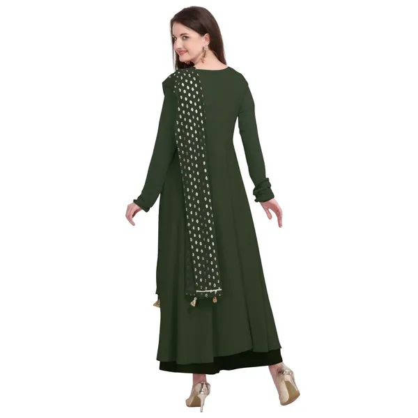 Green_Crepe_Kurti_&_Dupatta_Set_For_Women