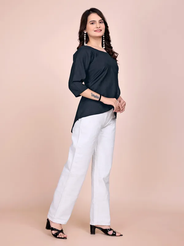 Black_Pv_Chanderi_Tunic_Top_For_Women
