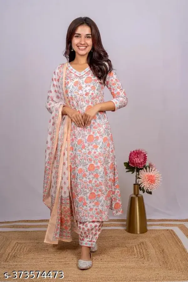 Orange__Kurta_Pant_&_Dupatta_For_Women