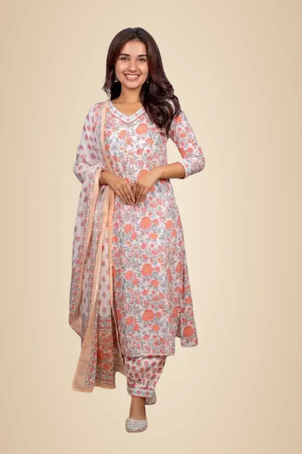 Orange__Kurta_Pant_&_Dupatta_For_Women