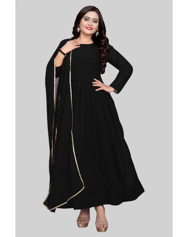 Black_Georgette_Kurti_&_Dupatta_Set_For_Women